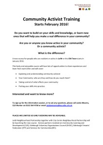 Community Activist Training poster