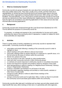 An Introduction to Community Councils