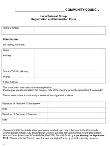 Local interest group form