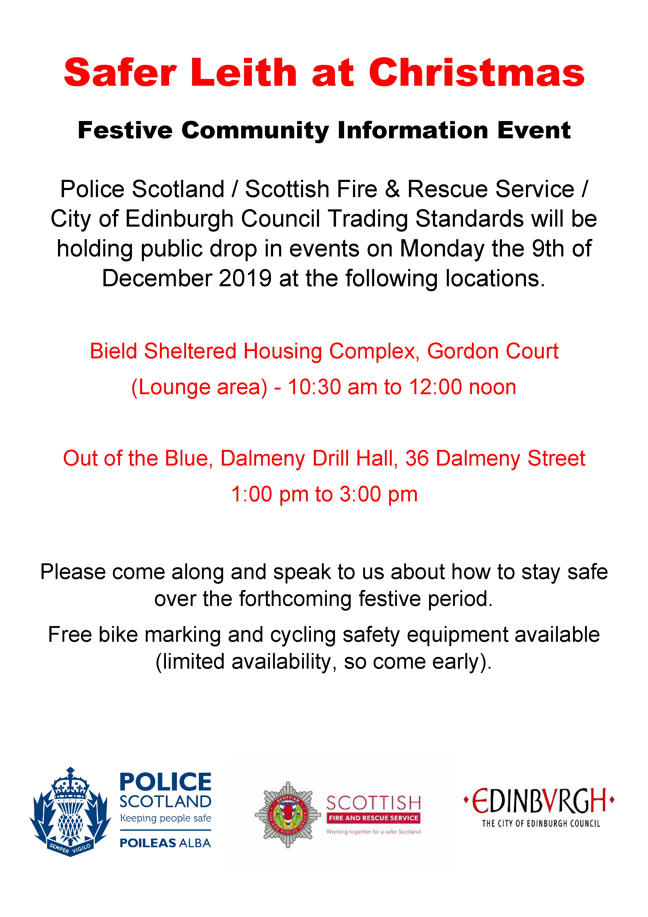 Leith poster.Festive